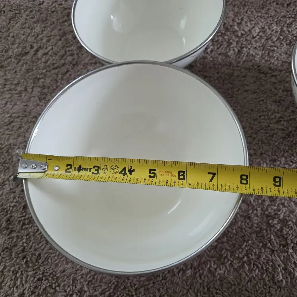 Vintage 1980s Floral Enamelware Nesting Bowls Set of 3 Cottage Grandmacore Boho